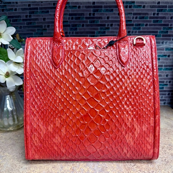 NWT Brahmin Caroline Candy Apple red snake purse - Picture 3 of 8